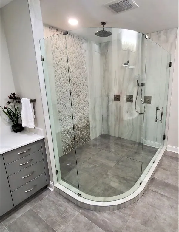 Large Frameless Glass Shower Enclosure